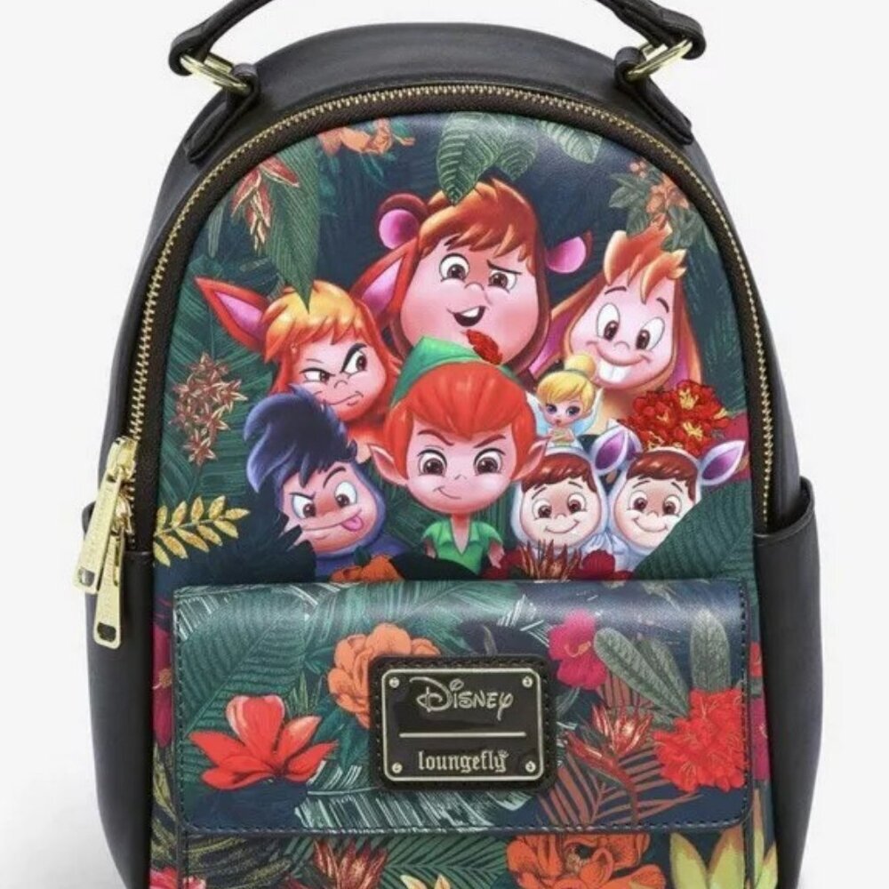 LOUNGEFLY DISNEY PETER PAN LOST BOYS JUNGLE MINI BACKPACK NWT​